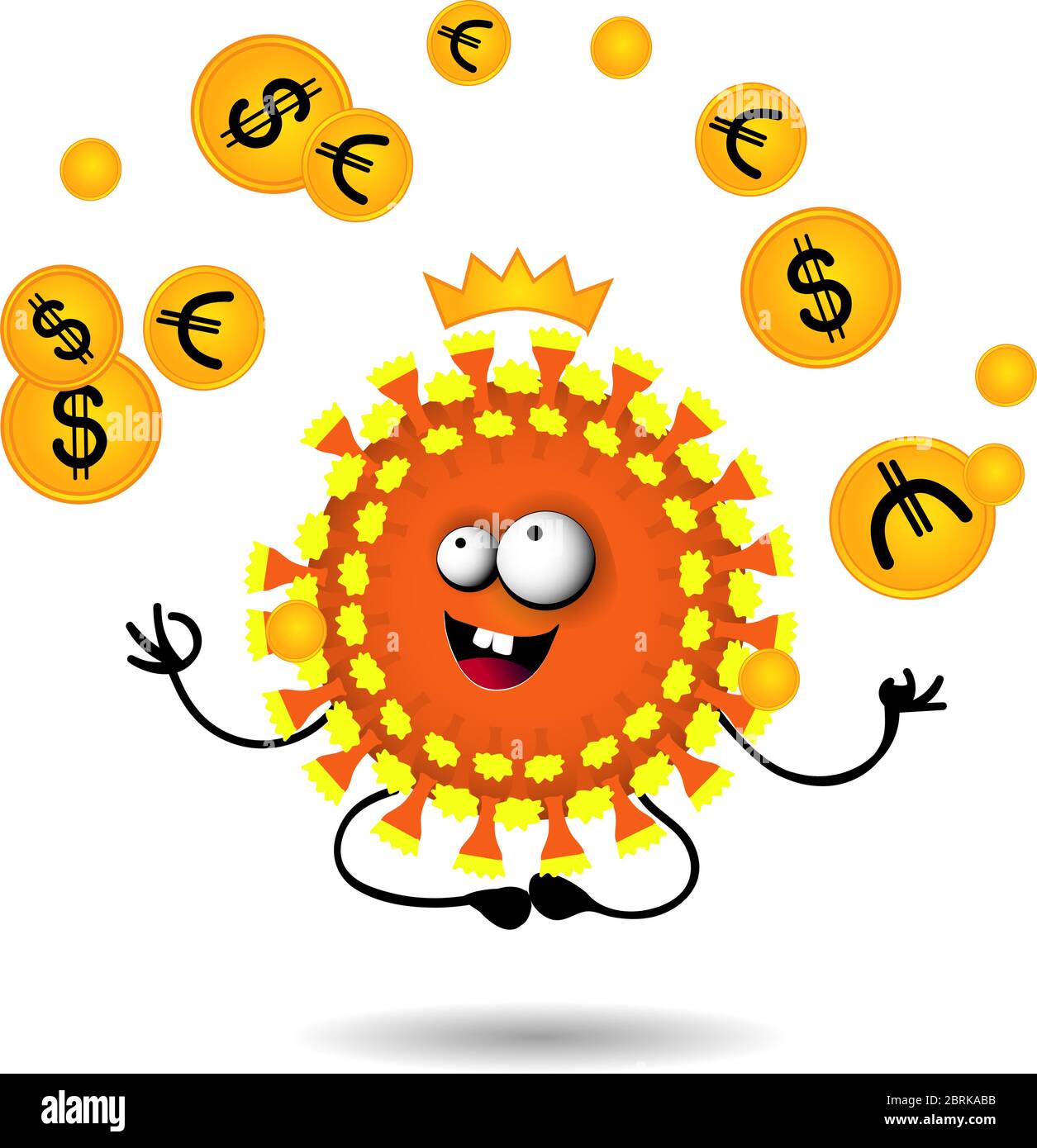 L'impact du virus sur l'économie mondiale. Caractère de la molécule de coronavirus Illustration de Vecteur