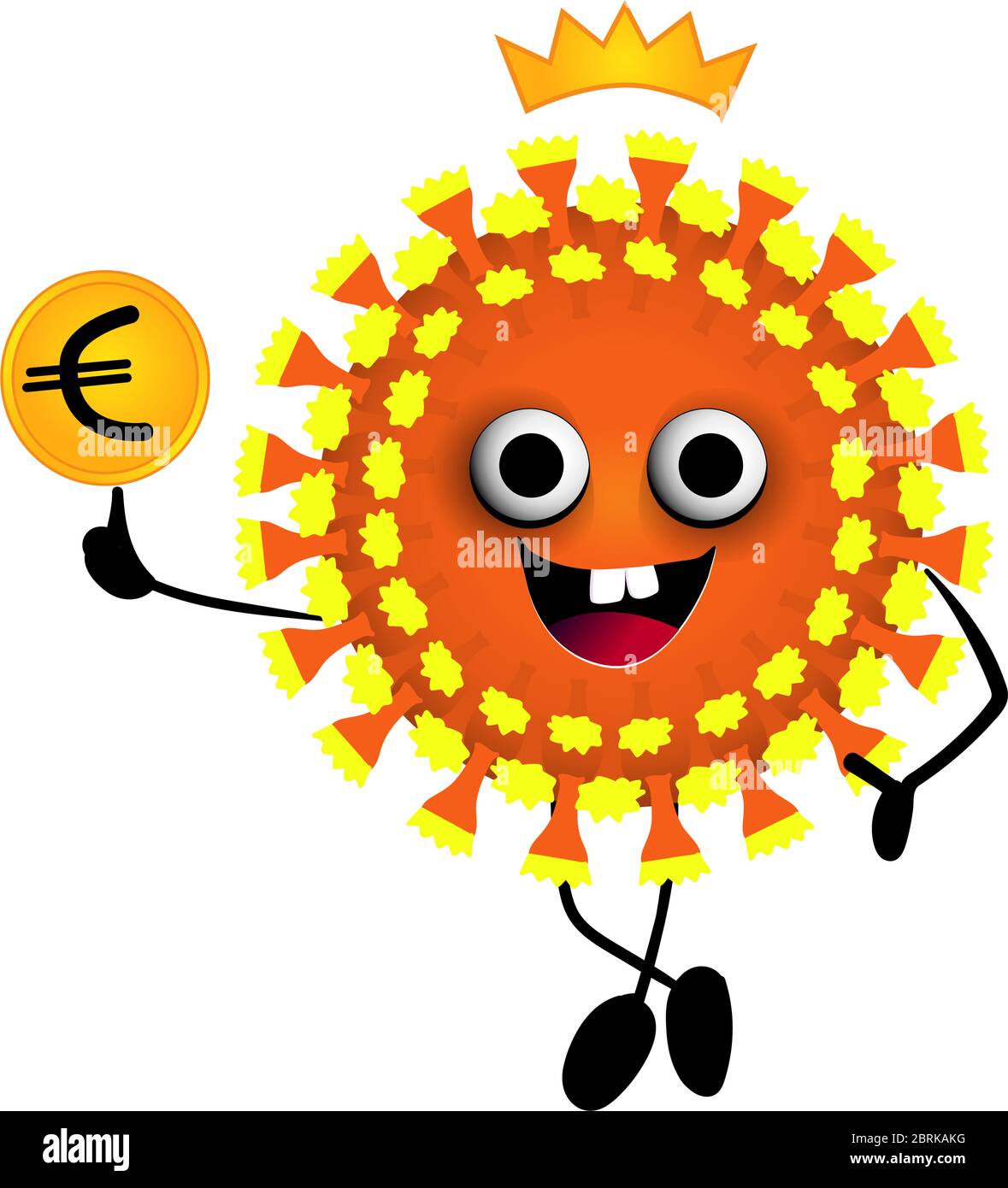 L'impact du virus sur l'économie mondiale. Caractère de la molécule de coronavirus Illustration de Vecteur