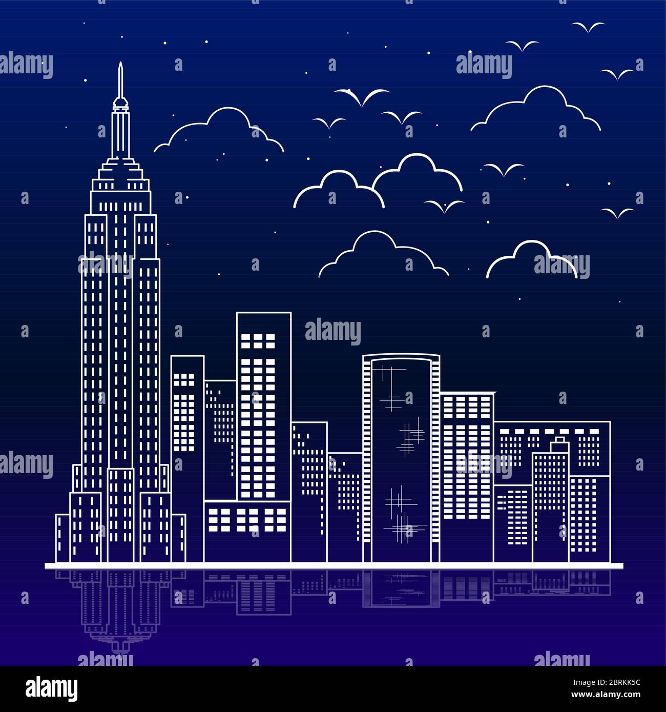 Horizon de la ville de New York Illustration de Vecteur