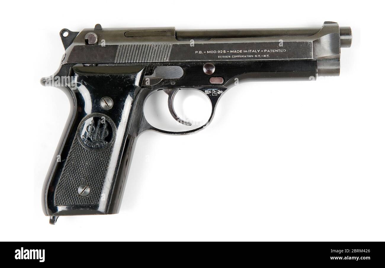 Beretta 92 pistolet, coupé, Beretta modèle: 92S calibre: 9mm le Beretta 92, pistolet semi-automatique conçu et fabriqué par Beretta d'Italie. Banque D'Images