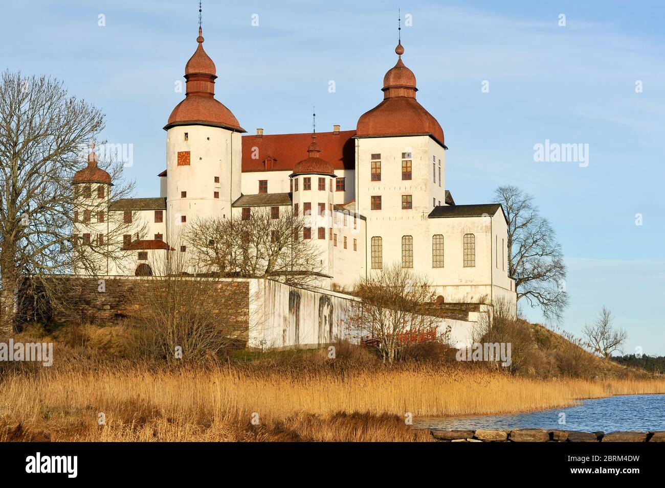 Baroque Lacko Slott (château de Lacko) construit sur l'île de Kållandsö sur le lac Vänern, comté de Västra Götaland, Suède. 13 décembre 2013, l'un des plus beau Banque D'Images