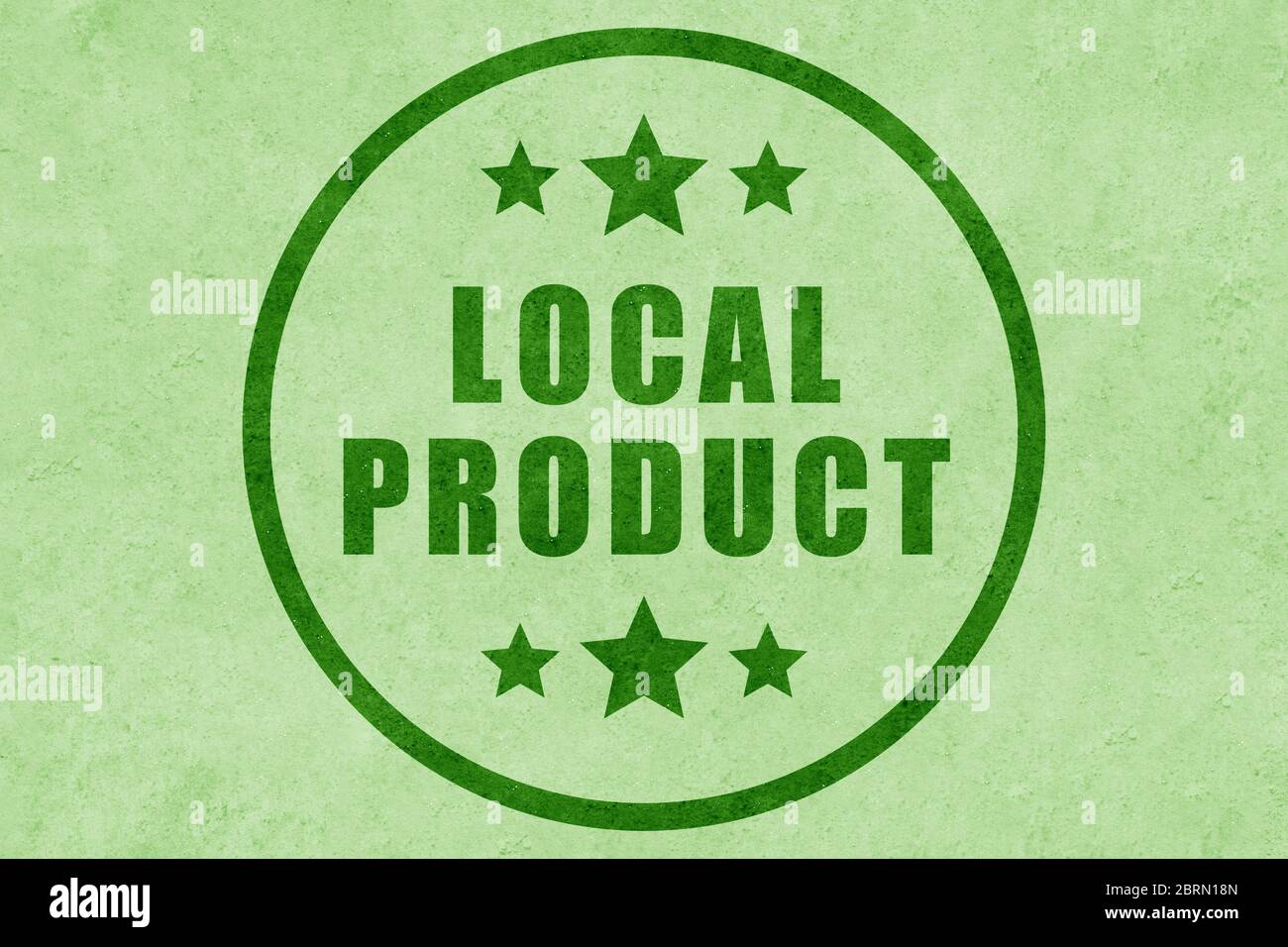 Conception d'une icône de produit local sur fond vert écologique. concept de produit local à 100 %. Banque D'Images