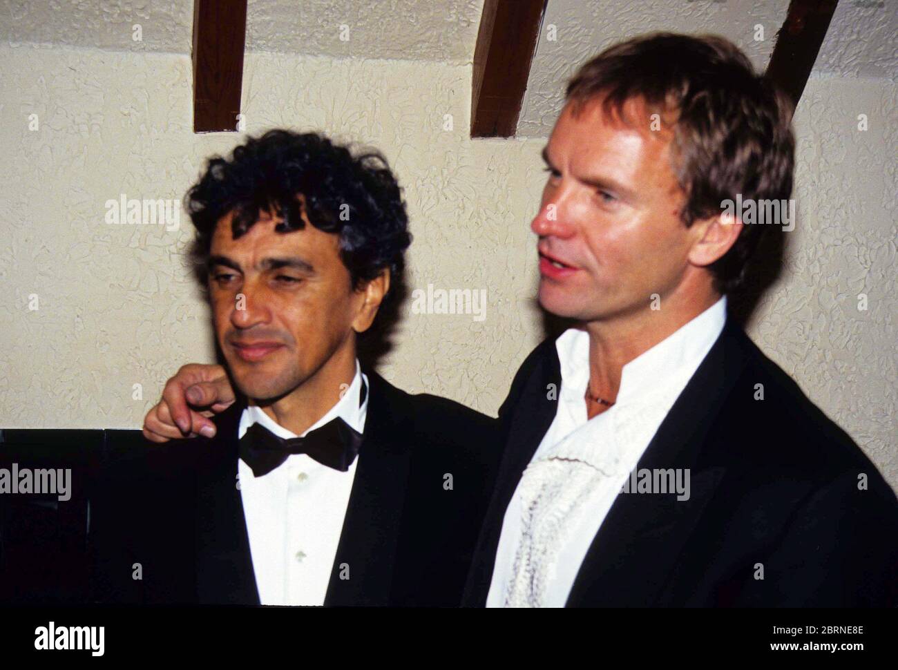 Caetano Veloso et Sting à la ' Rainforest Foundation ' 03-09-1991 Credit: John Barrett/PhotoLink/MediaPunch Banque D'Images