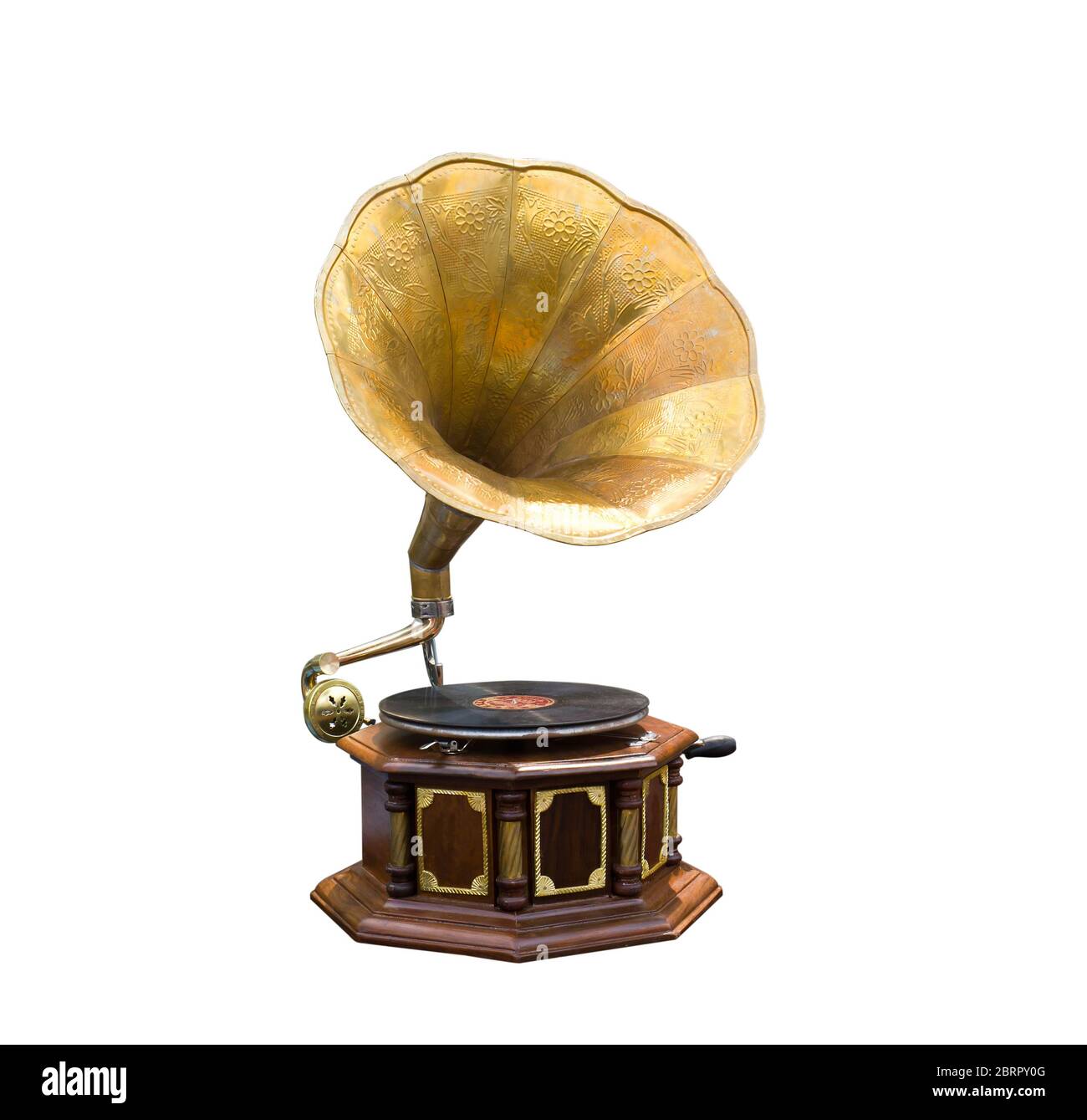 Retro vieux gramophone corne avec le président Banque D'Images