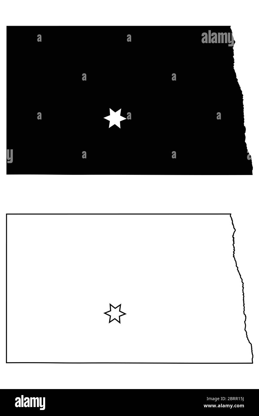 Dakota du Nord carte de l'État du Dakota du Nord des ÉtatsUnis avec
