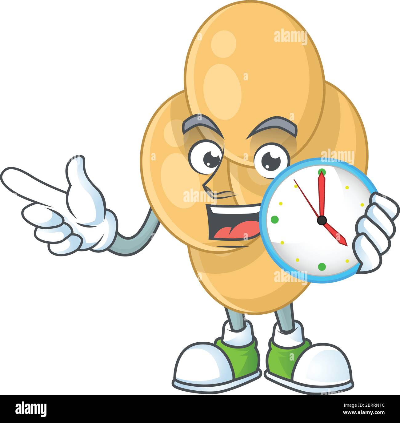 dessin de dessin animé concept de bordetella pertussis avec une horloge circulaire Illustration de Vecteur