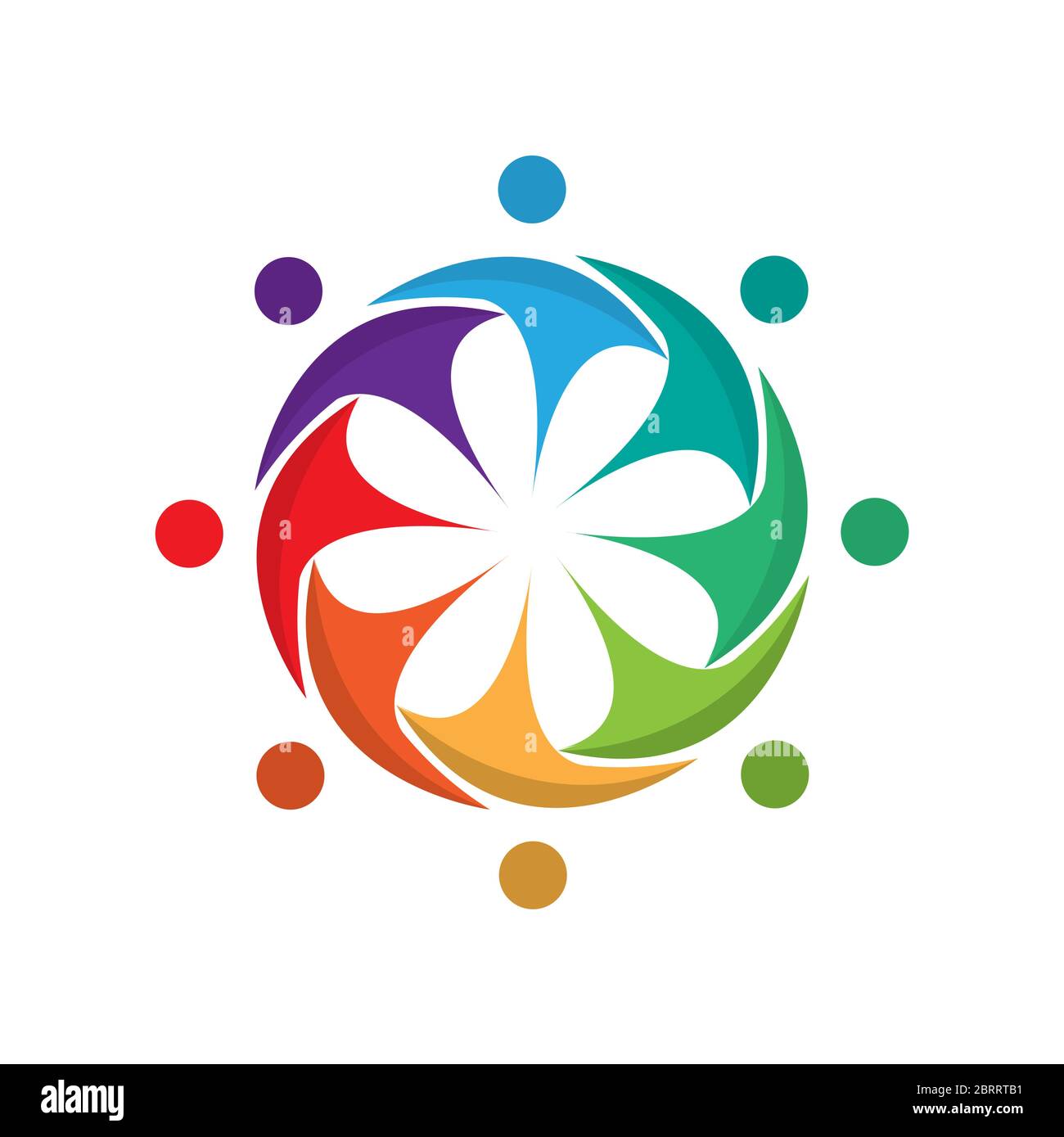 Logo de conseil en groupe de fleurs Illustration de Vecteur