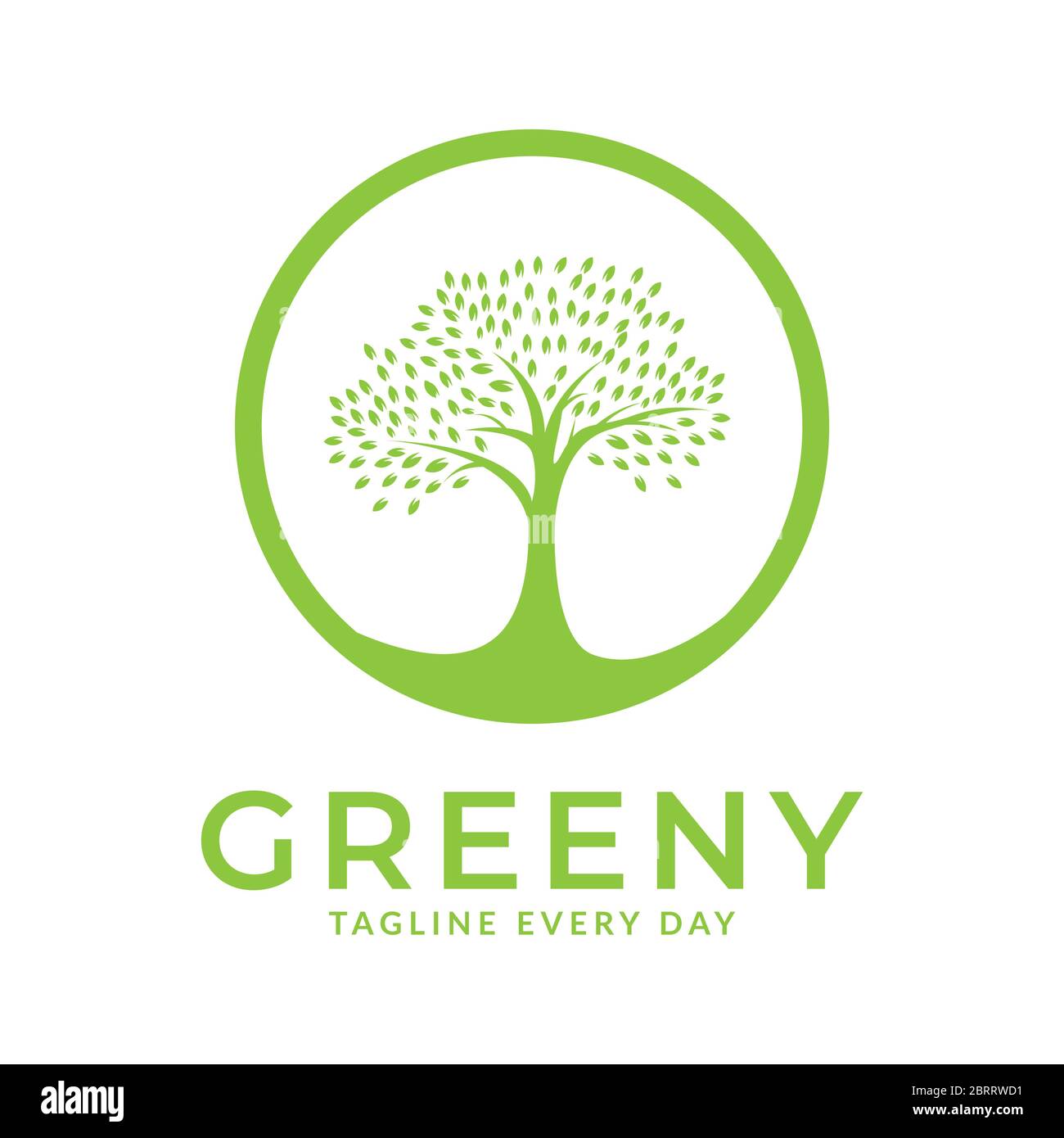 Logo représentant un cercle d'arbre vert Illustration de Vecteur
