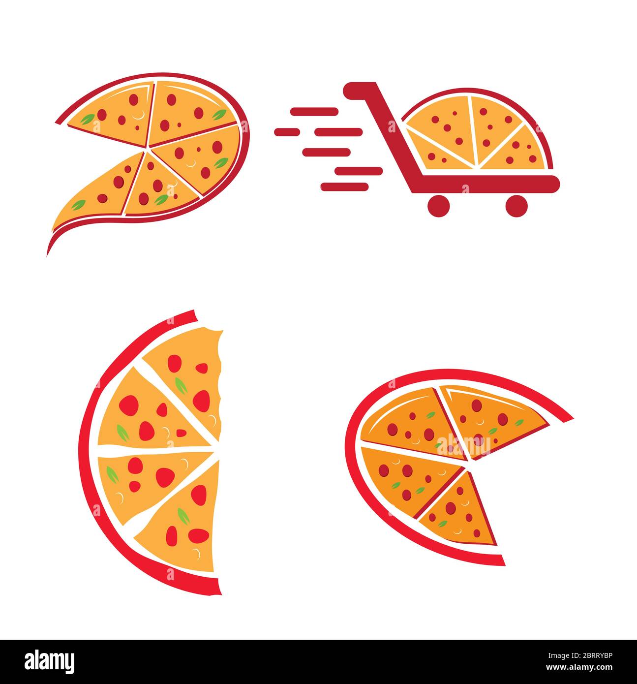 Ensemble de modèles de logo Pizzeria Illustration de Vecteur