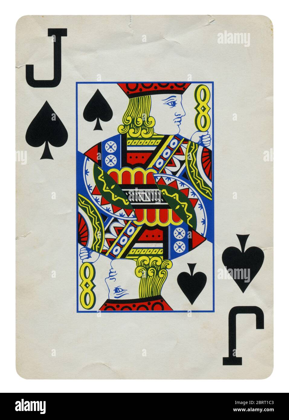 Valet de Pique Vintage playing card - isolated on white (chemin inclus) Banque D'Images