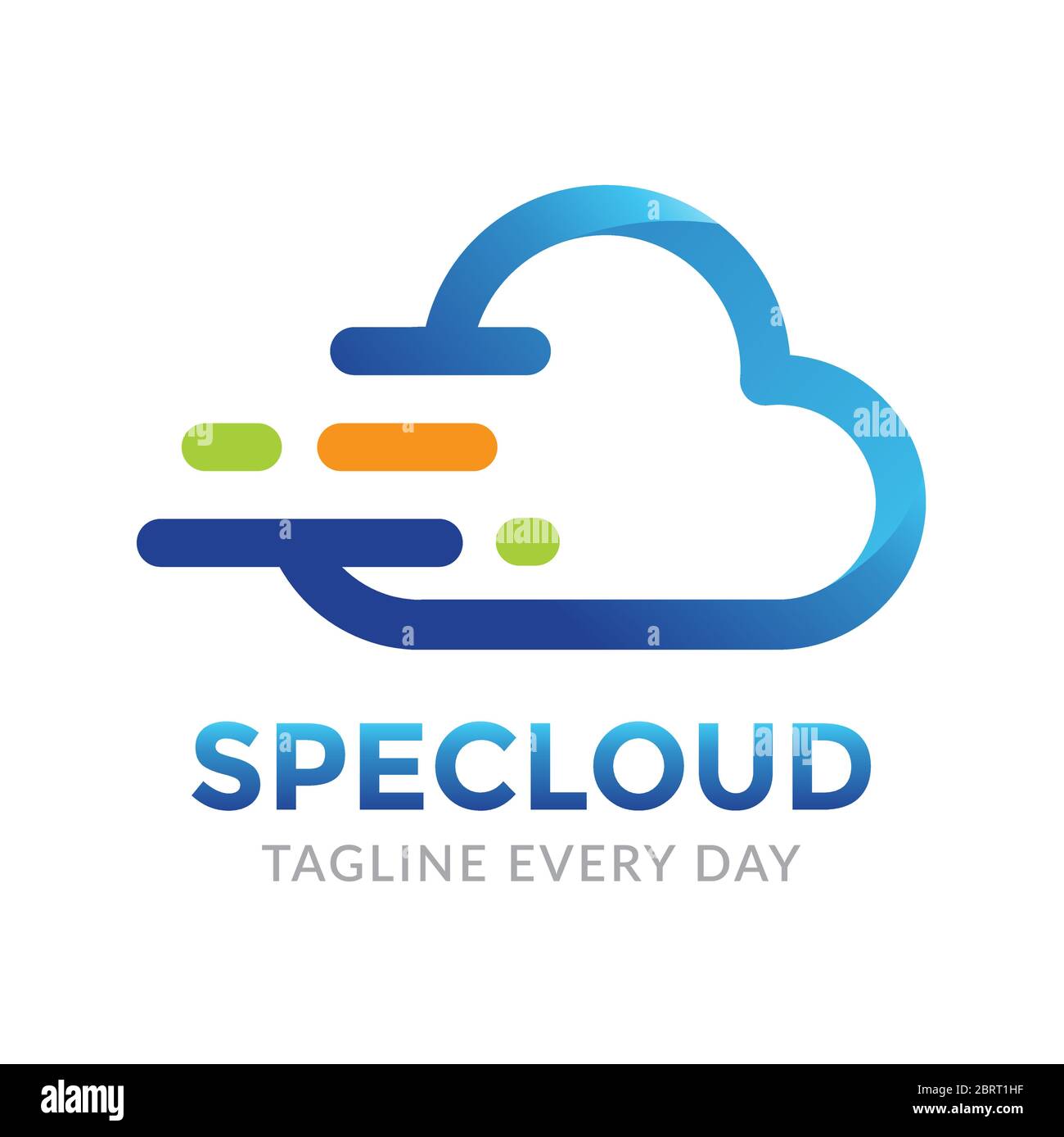 Modèle de conception du logo « Speed Cloud » Illustration de Vecteur