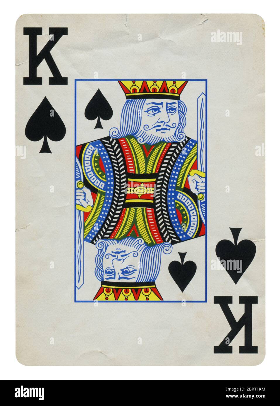 Le Roi de pique Vintage playing card - isolated on white (chemin inclus) Banque D'Images