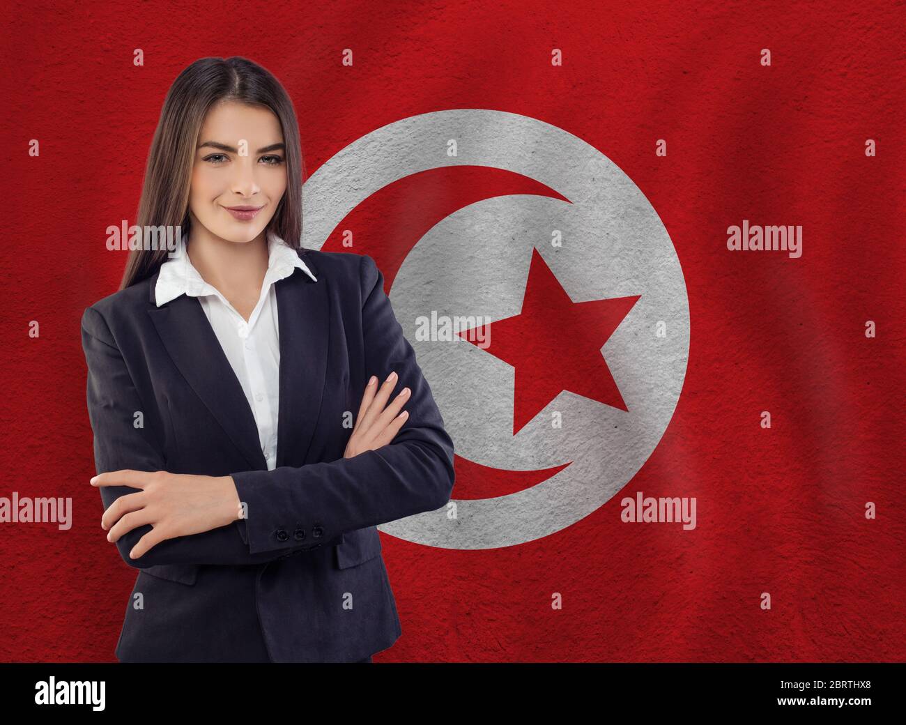 Jeune femme prête pour les affaires ou apprendre la langue Banque D'Images