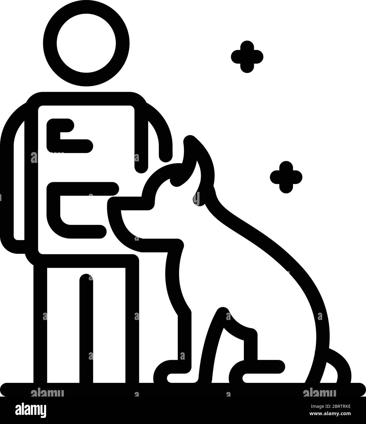 Icône d'entraînement de chien de police, style de contour Illustration de Vecteur