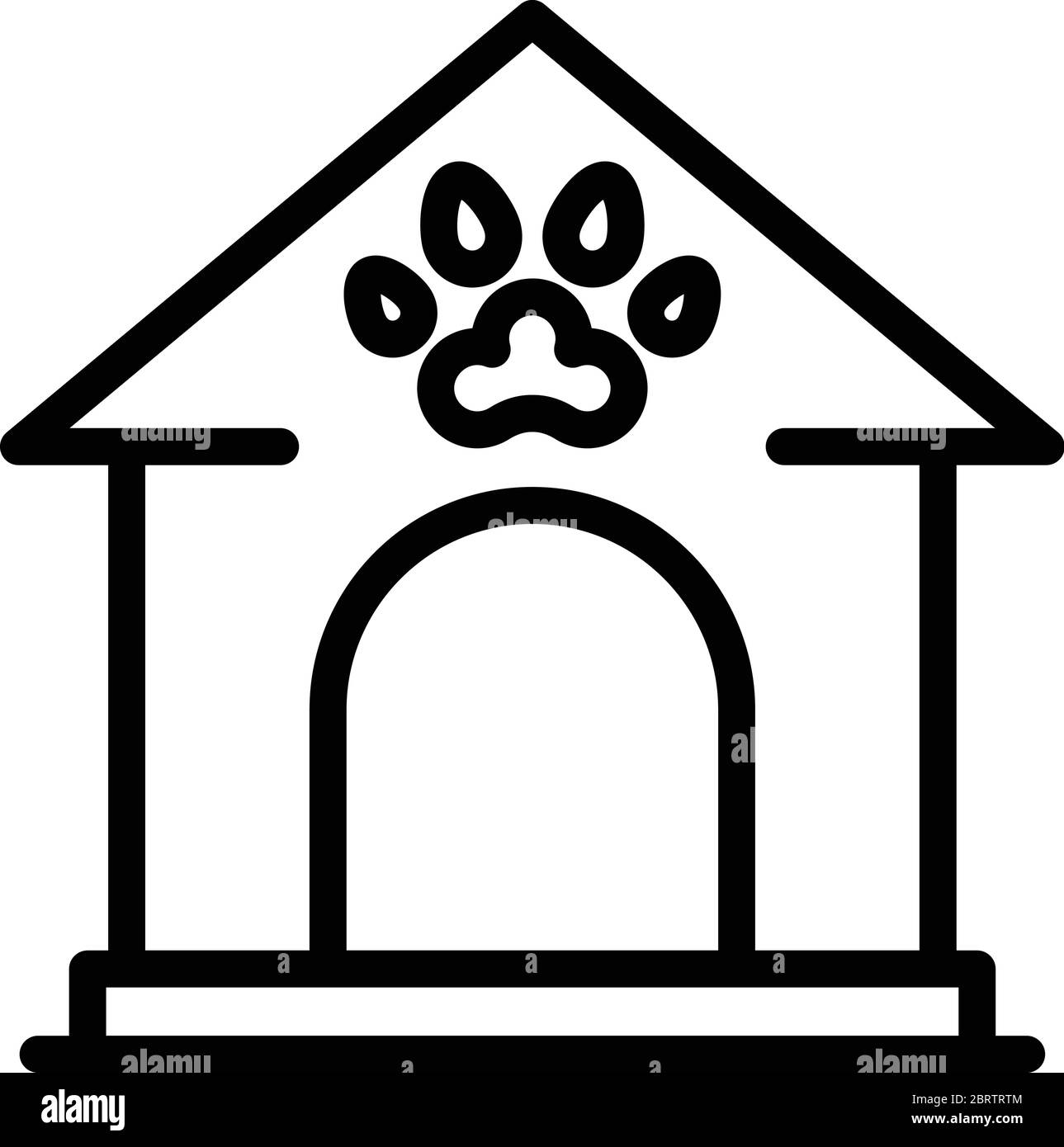 Icône de maison de chien, style de contour Illustration de Vecteur