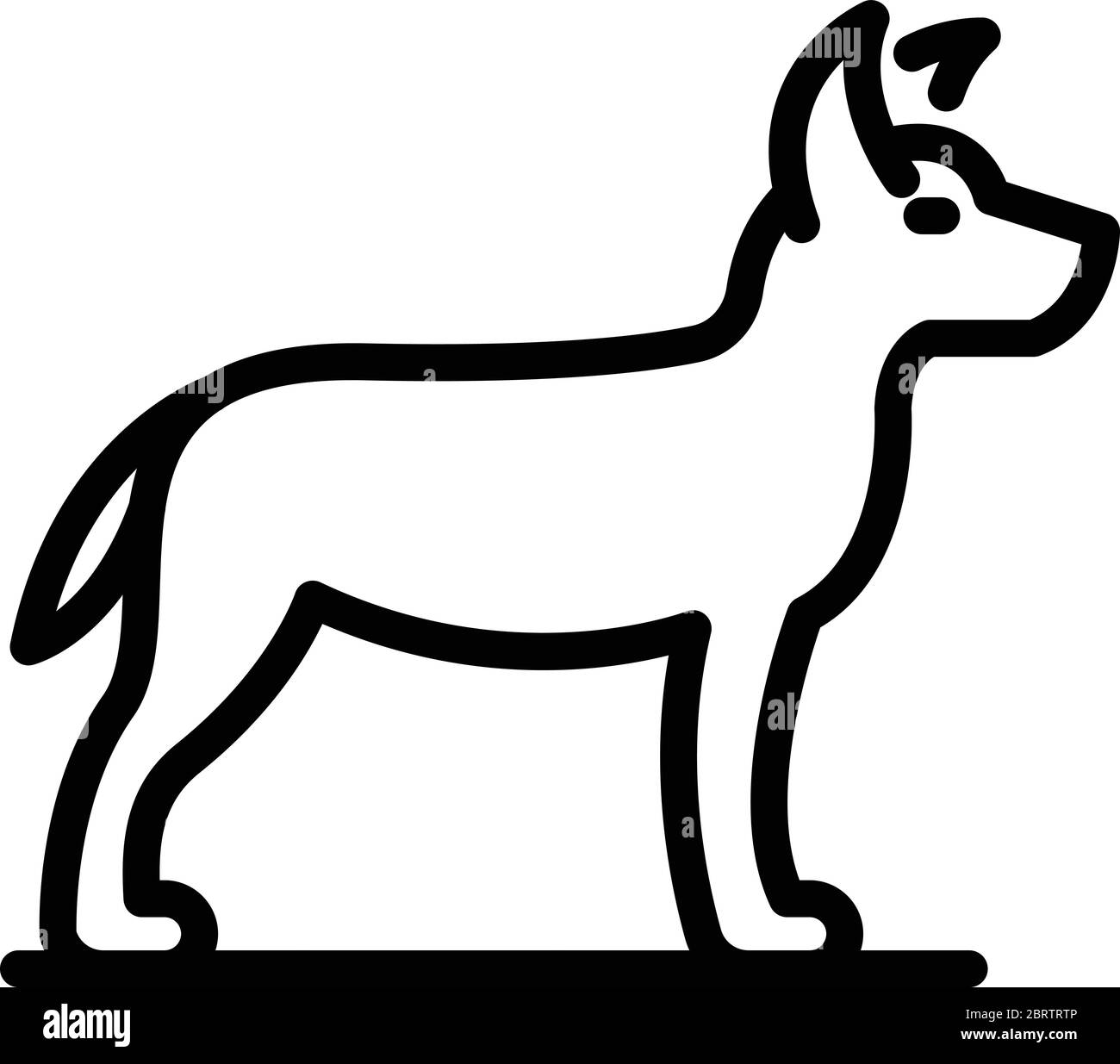 Icône chien d'attaque, style de contour Illustration de Vecteur