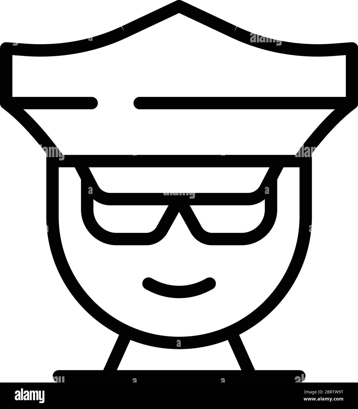 Icône d'avatar policier, style de contour Illustration de Vecteur