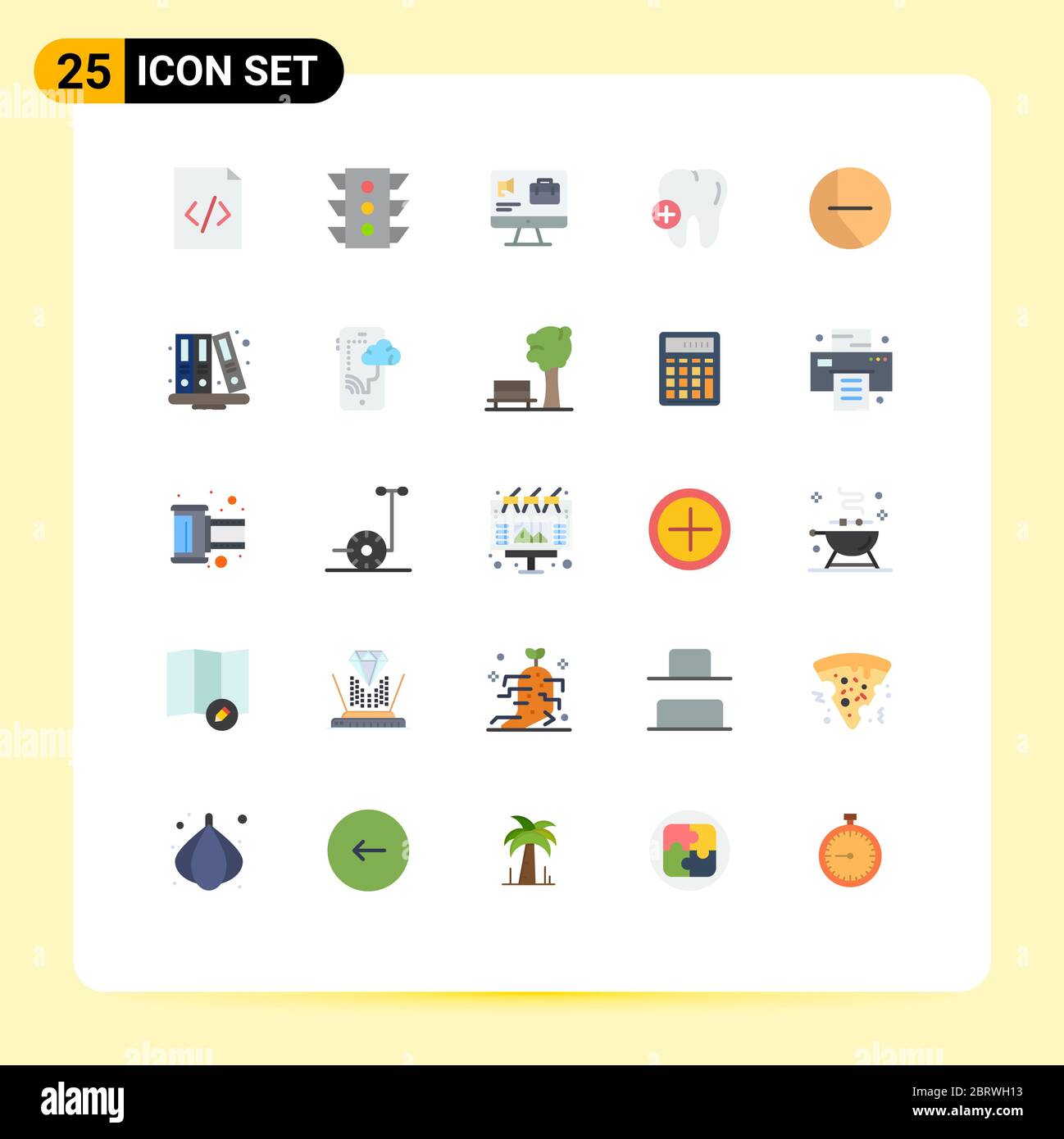 25 icônes créatives signes et symboles modernes de secteurs, de graphiques, d'ordinateurs, de dents, d'hôpitaux éléments de conception vectorielle modifiables Illustration de Vecteur