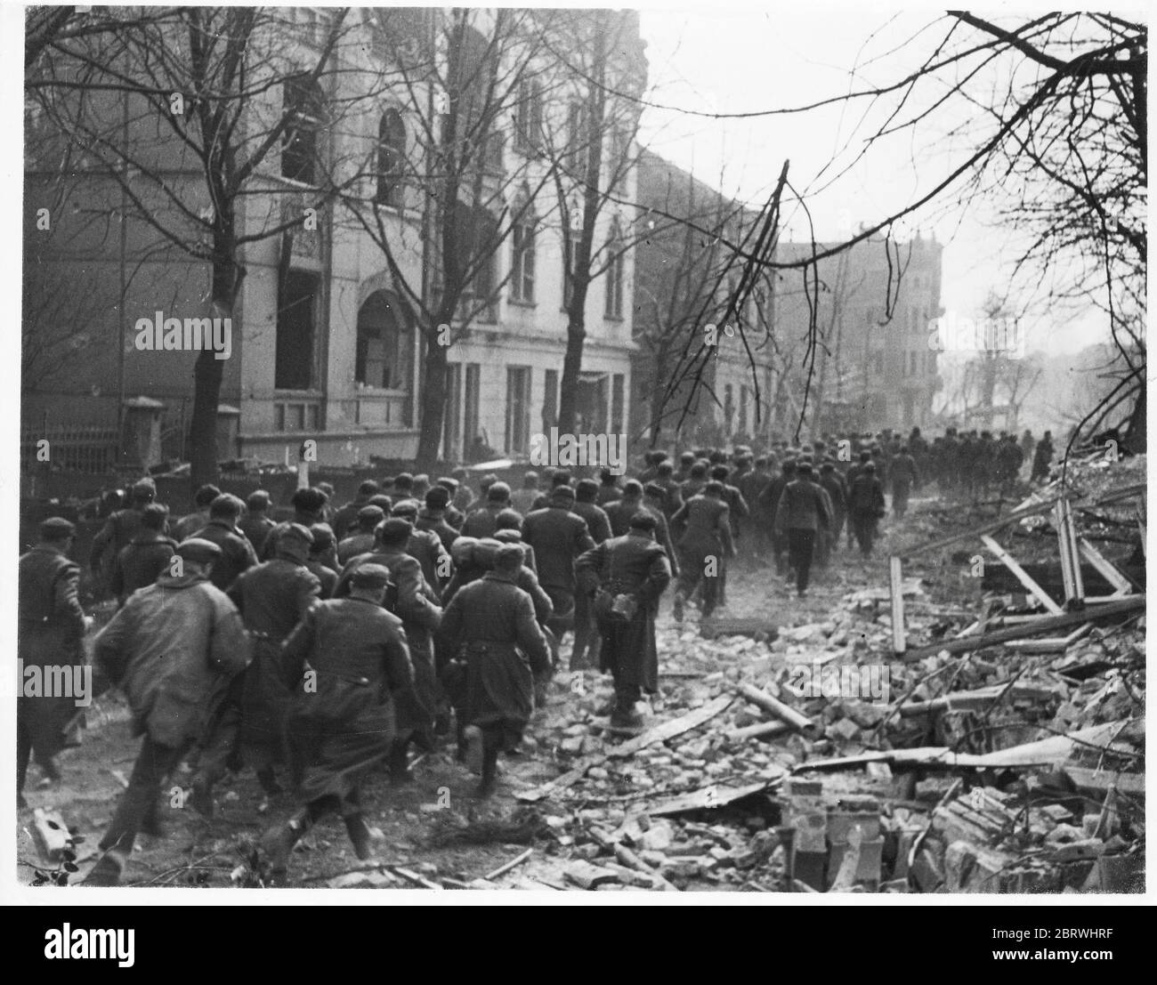 Photographie de la Seconde Guerre mondiale - capturée par les prisonniers allemands à Wesel Banque D'Images