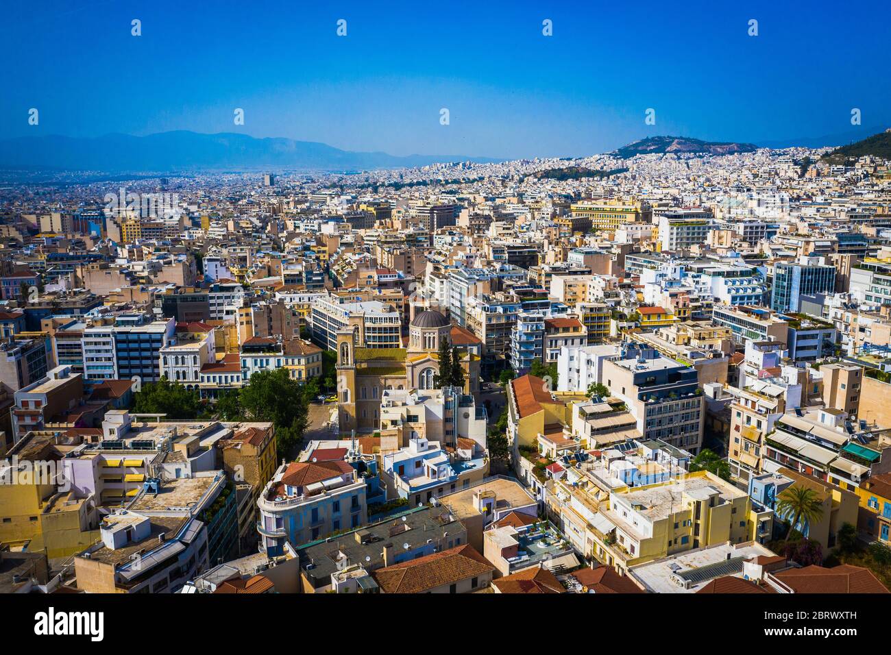 Vue aérienne d'Athènes, paysage du centre-ville, bâtiment moderne d'Athènes, Grèce Banque D'Images