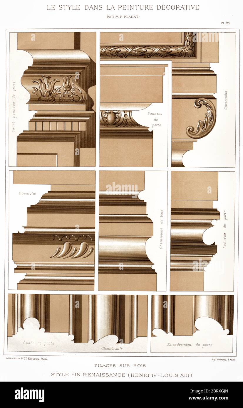 Style de la fin de la Renaissance : le bois, du style à la peinture décorative 1892. Banque D'Images