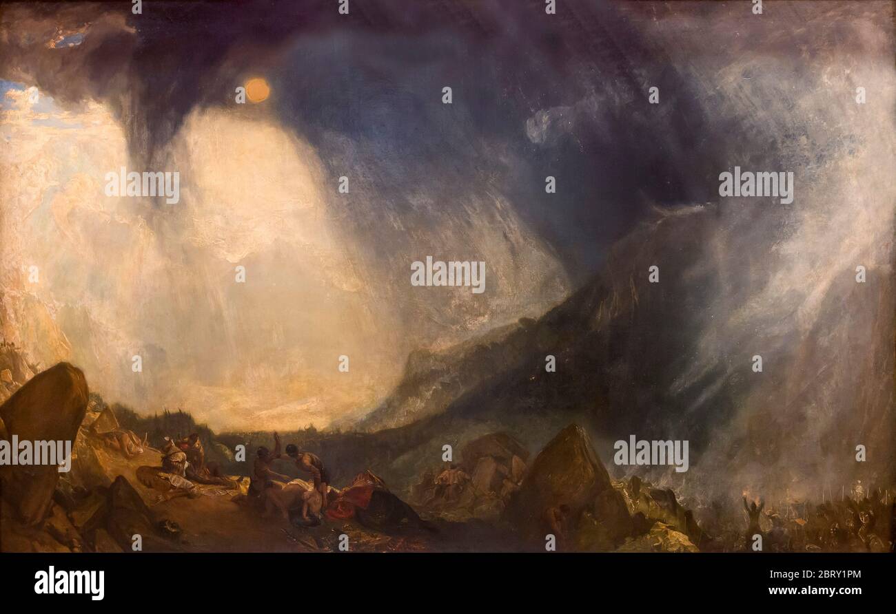 Snow Storm, Hannibal et son armée traversant les Alpes, par JMW Turner,1812, Banque D'Images