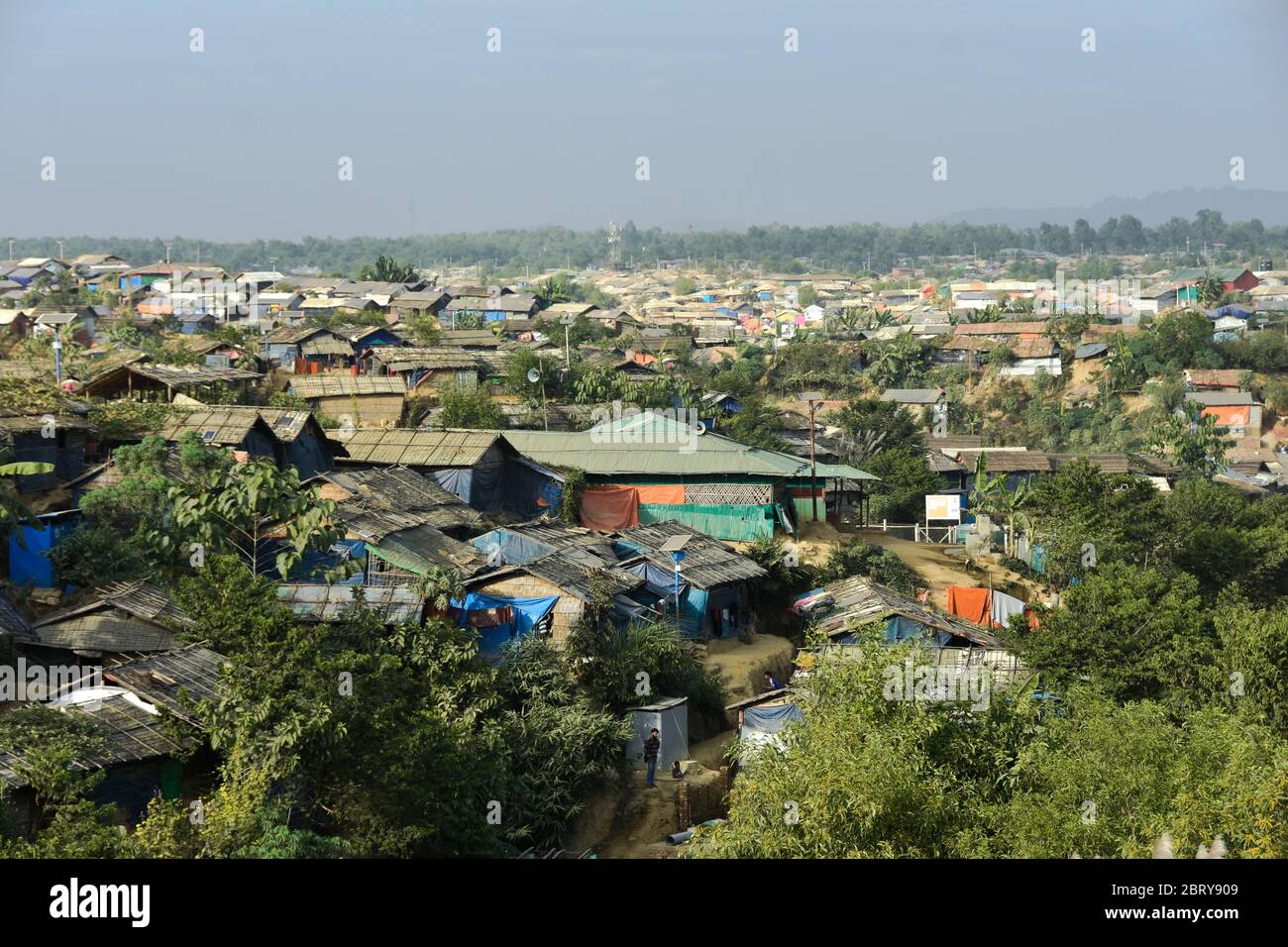 Cox's Bazar, Bangladesh - le 05 octobre 2019 vue du plus grand camp de réfugiés de Rohingya au monde à Balukhali, à Cox's Bazar, au Bangladesh Banque D'Images