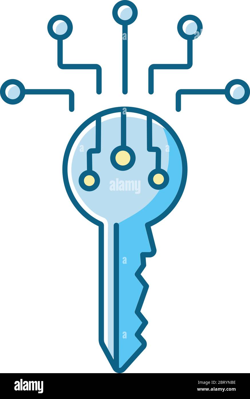 Touche numérique bleu icône de couleur RVB Illustration de Vecteur