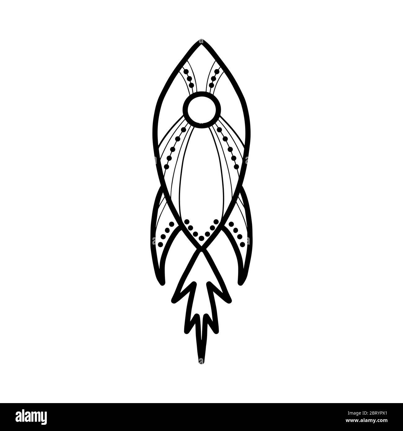 Adorable chien à la main, simple icône fusée. Isolé sur fond blanc. Illustration de stock vectoriel. Illustration de Vecteur