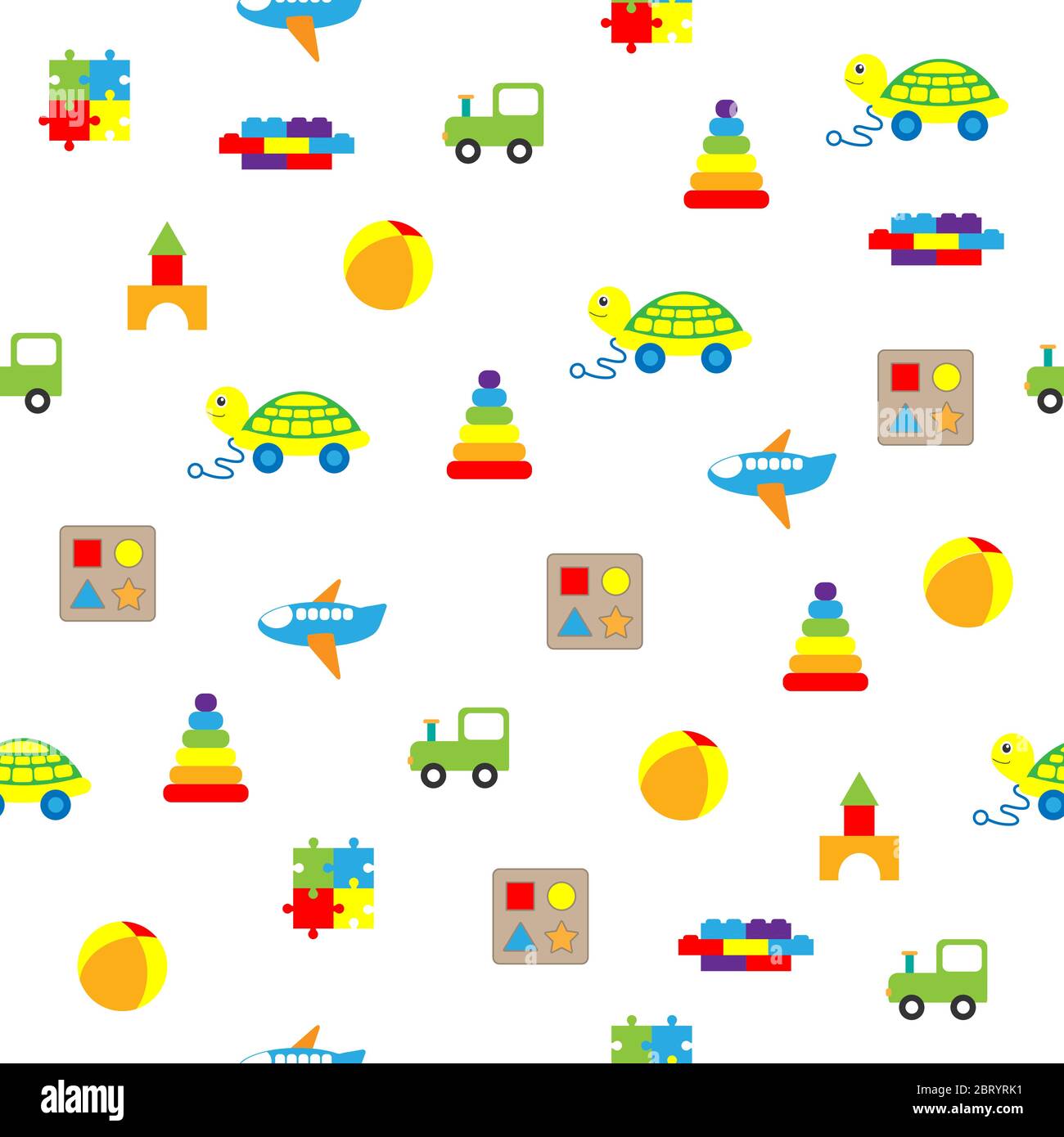 Enfants Jouets Sans Couture Motif Dessin Anime Bebe Fond Illustration Vectorielle Image Vectorielle Stock Alamy