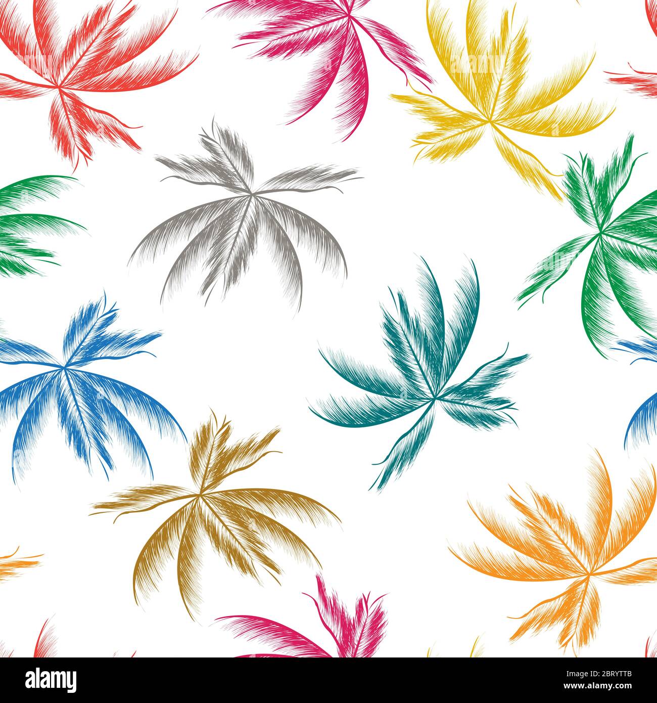 Motif feuilles de palmier sans couture dans les couleurs Illustration de Vecteur