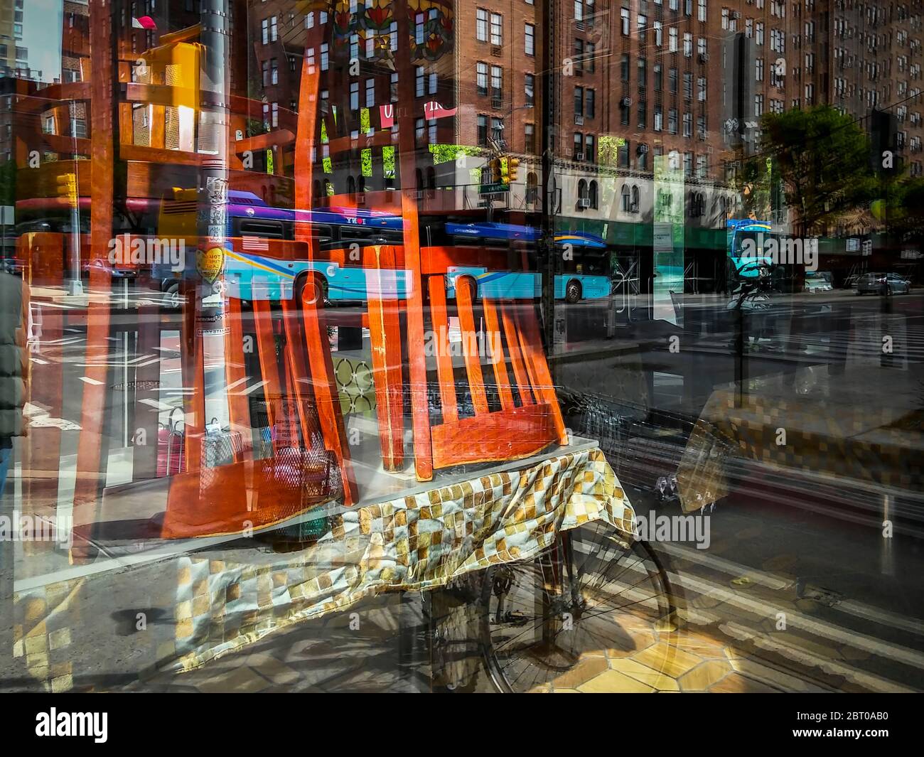 Restaurant fermé dans le quartier Chelsea de New York le mardi 19 mai 2020. (© Richard B. Levine) Banque D'Images