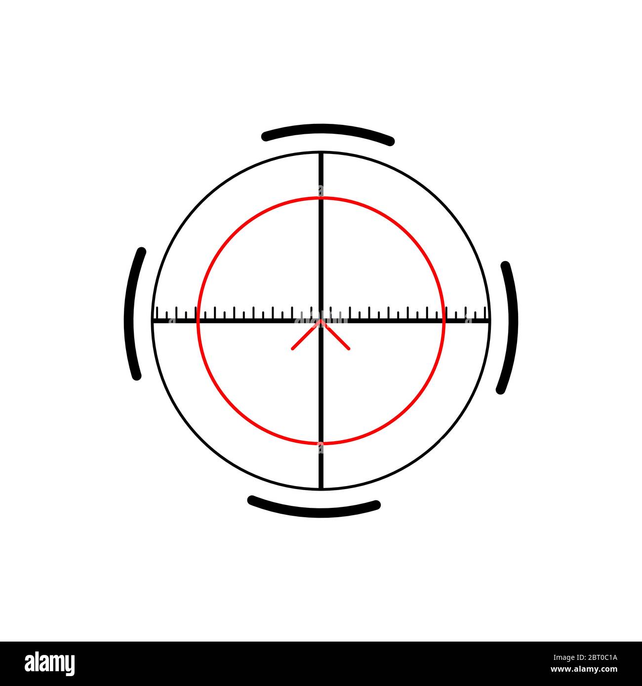Réticule militaire, icône en forme de fusil sur blanc Illustration de Vecteur