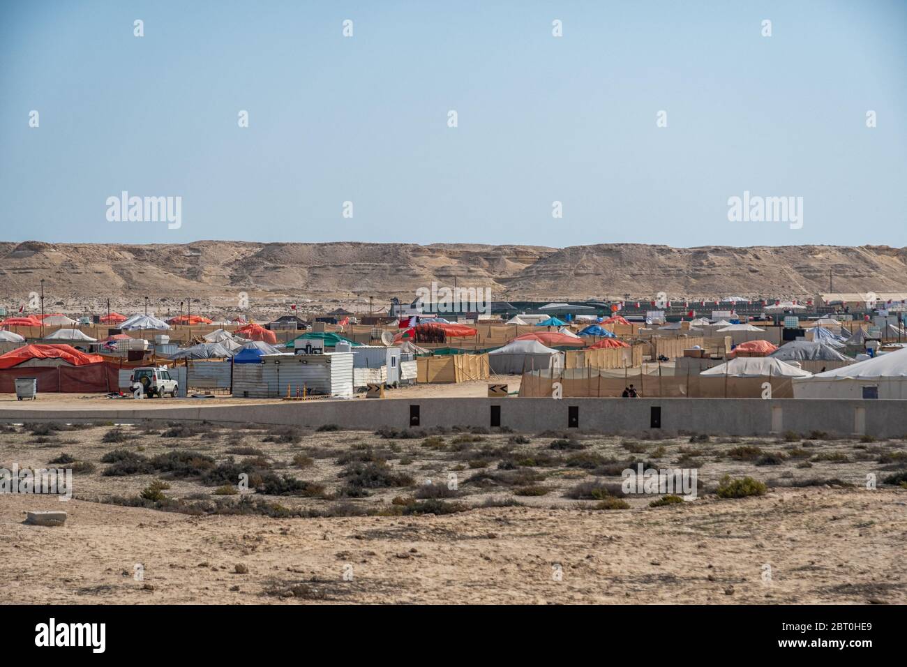 Vacances au camp du désert à Bahreïn Banque D'Images