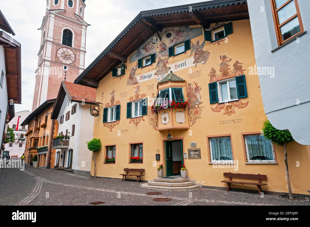 Ville de Castelrotto, Trentin-Haut-Adige, Italie Banque D'Images