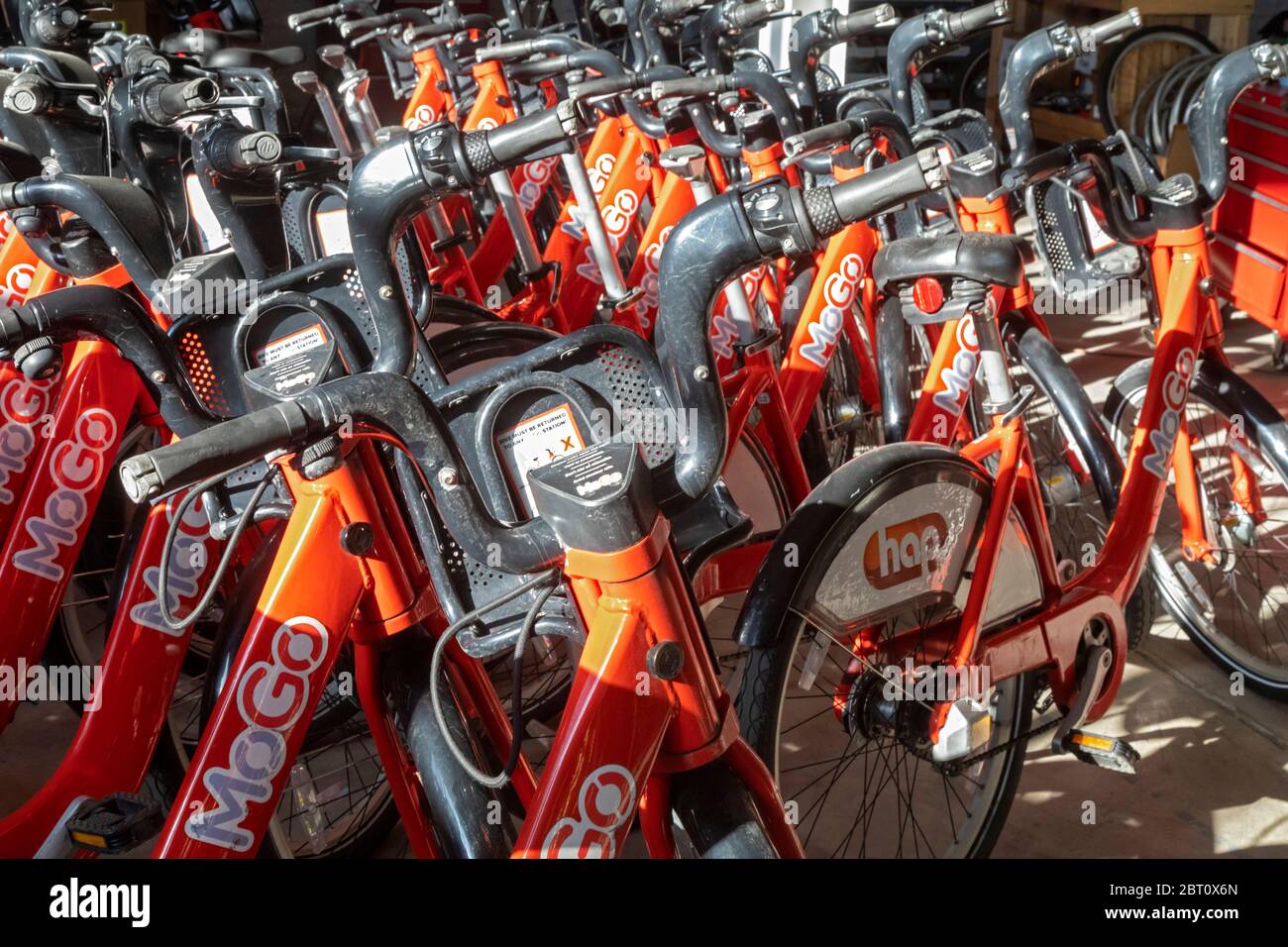 Detroit, Michigan - système de partage de vélo MoGo de Detroit. Banque D'Images