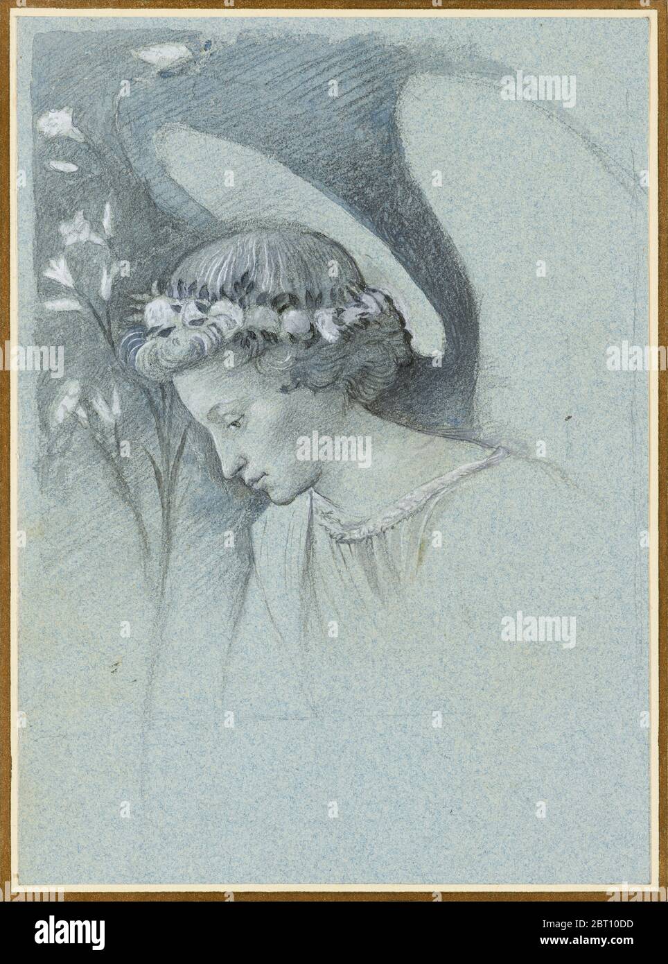 Etude du chef de l'Ange Gabriel dans "l'Ange d'annonce" de Filippo Lippi, 28 juin 1870. Banque D'Images