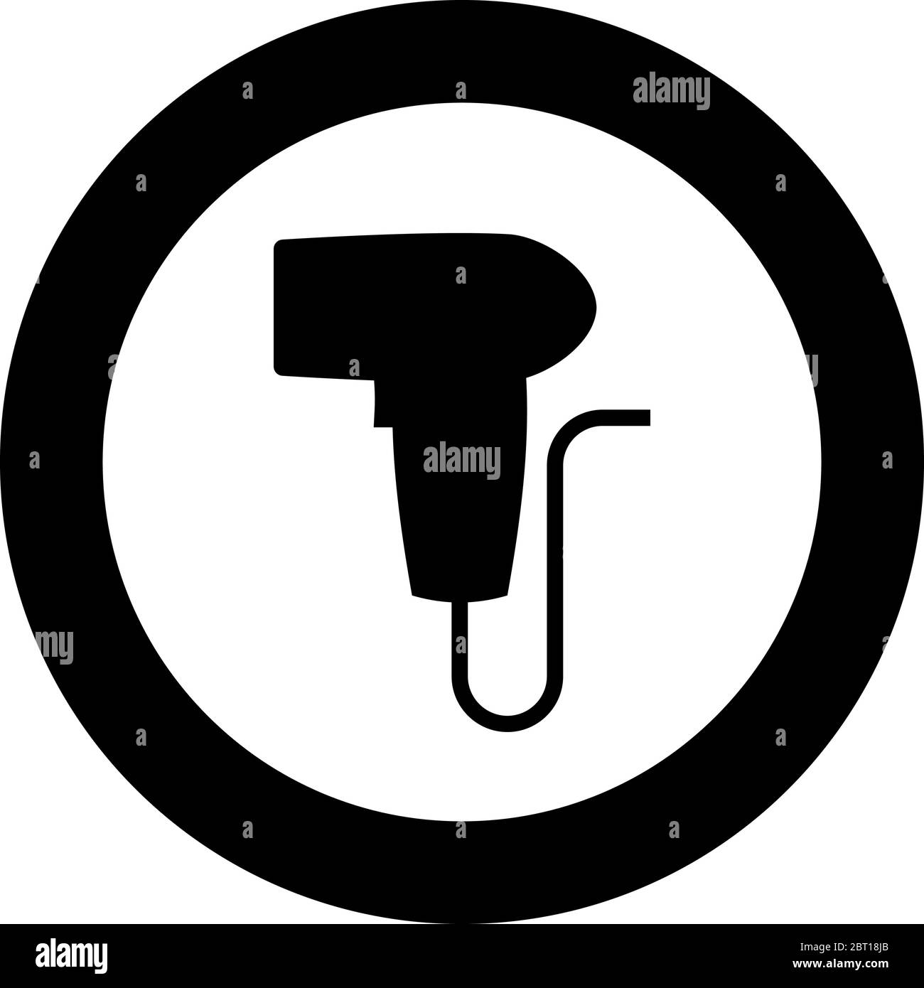 scanner de codes-barres portable à icône de couleur plate avec