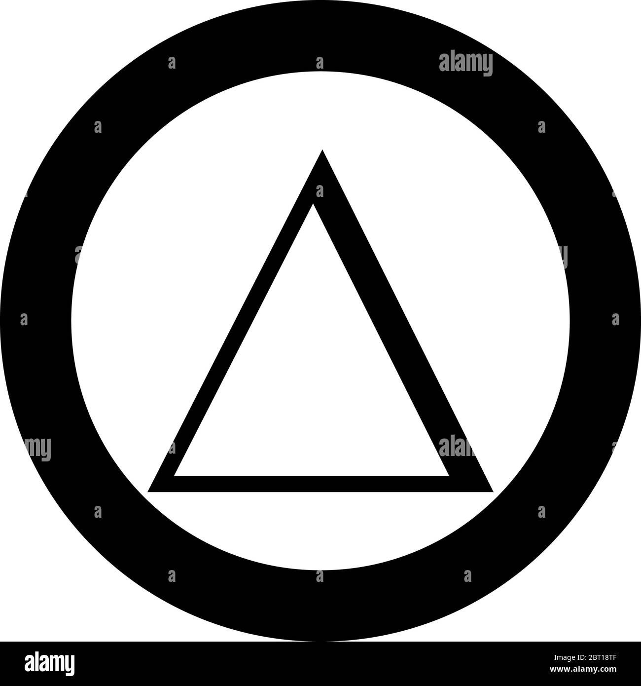 Symbole grec Delta majuscule majuscule icône en cercle rond noir couleur vecteur illustration de style plat image simple Illustration de Vecteur