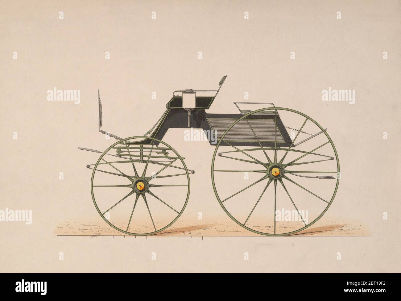 Conception pour Phaeton 4 places, sans haut (sans numéro), 1850-70. Banque D'Images