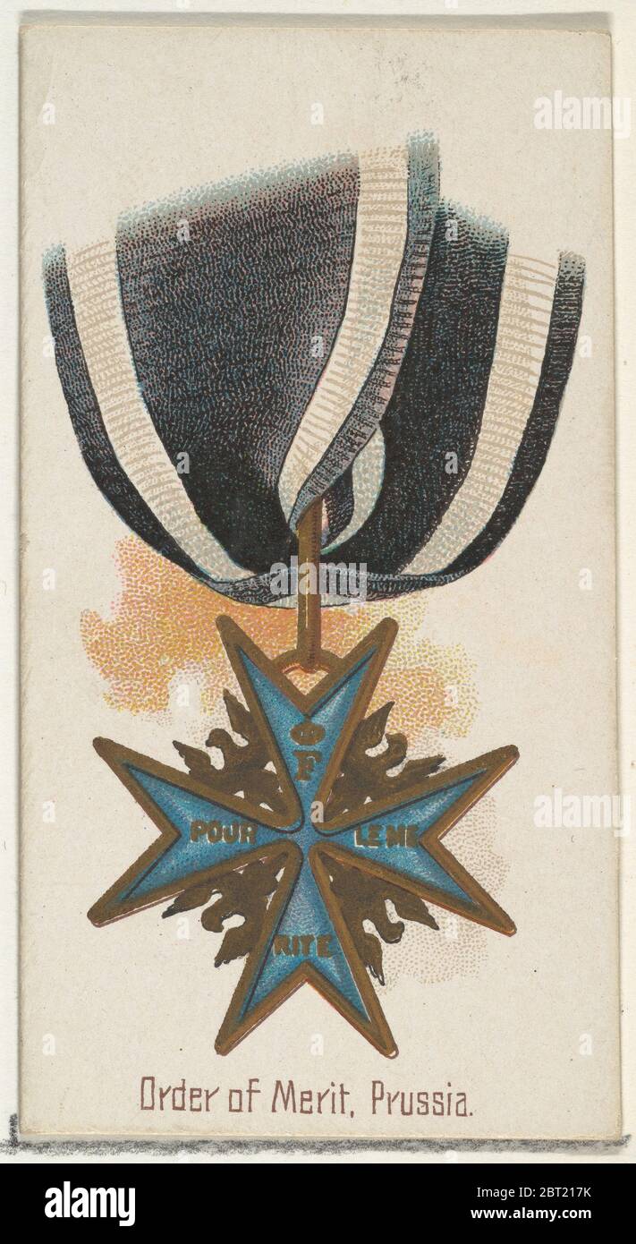 Ordre du mérite, Prusse, de la série des décorations du monde (N30) pour Allen & amp; Ginter cigarettes, 1890. Banque D'Images