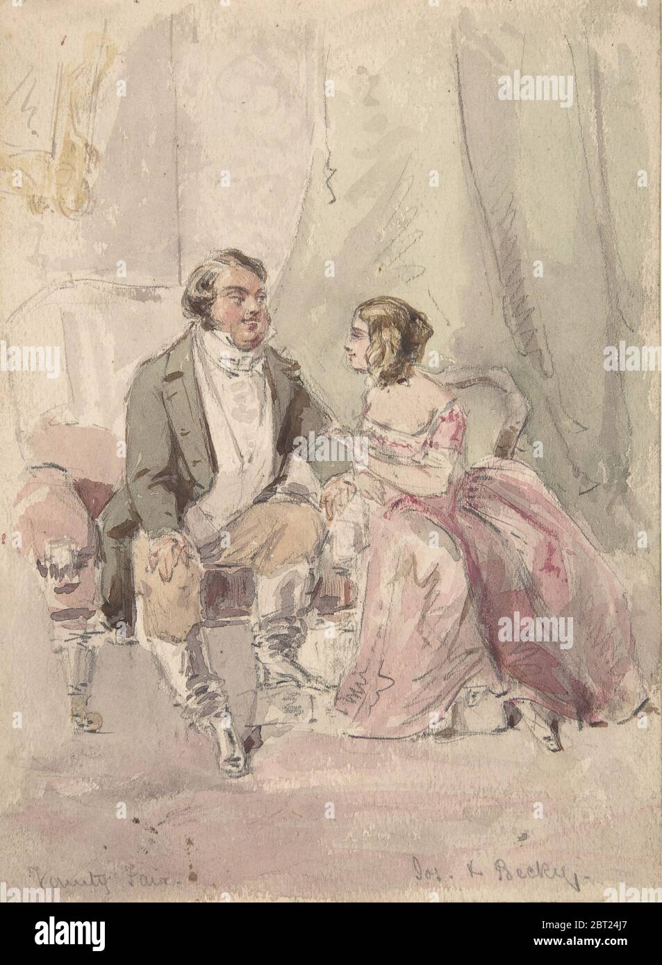 Scène de Vanity Fair: "Jos et Becky", 1848-80. Banque D'Images