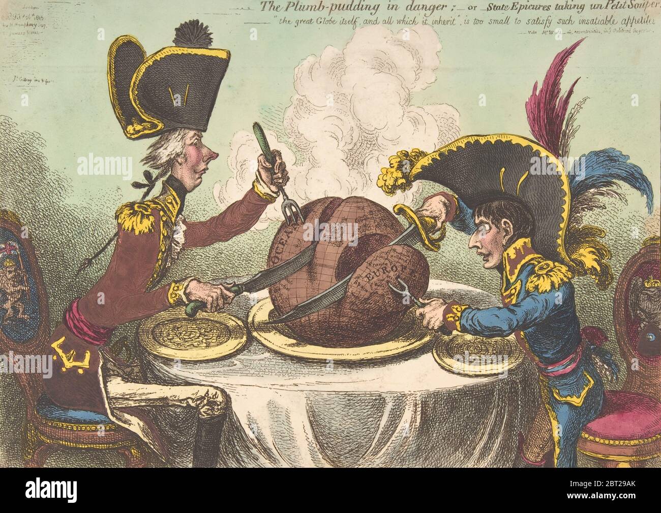 Le Plumb-Pudding en danger;-ou-State Epicures prenant un petit souper, 26 février 1805. Banque D'Images