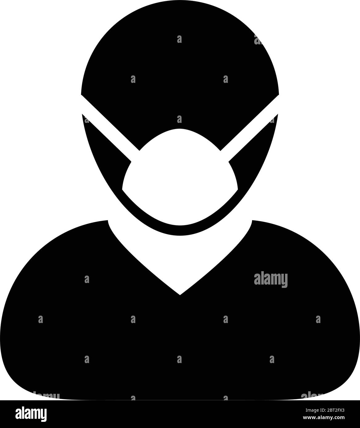 Icône masque vecteur profil de la personne symbole avatar masculin pour la protection médicale et des soins de santé dans une illustration de pictogramme de glyphe Illustration de Vecteur