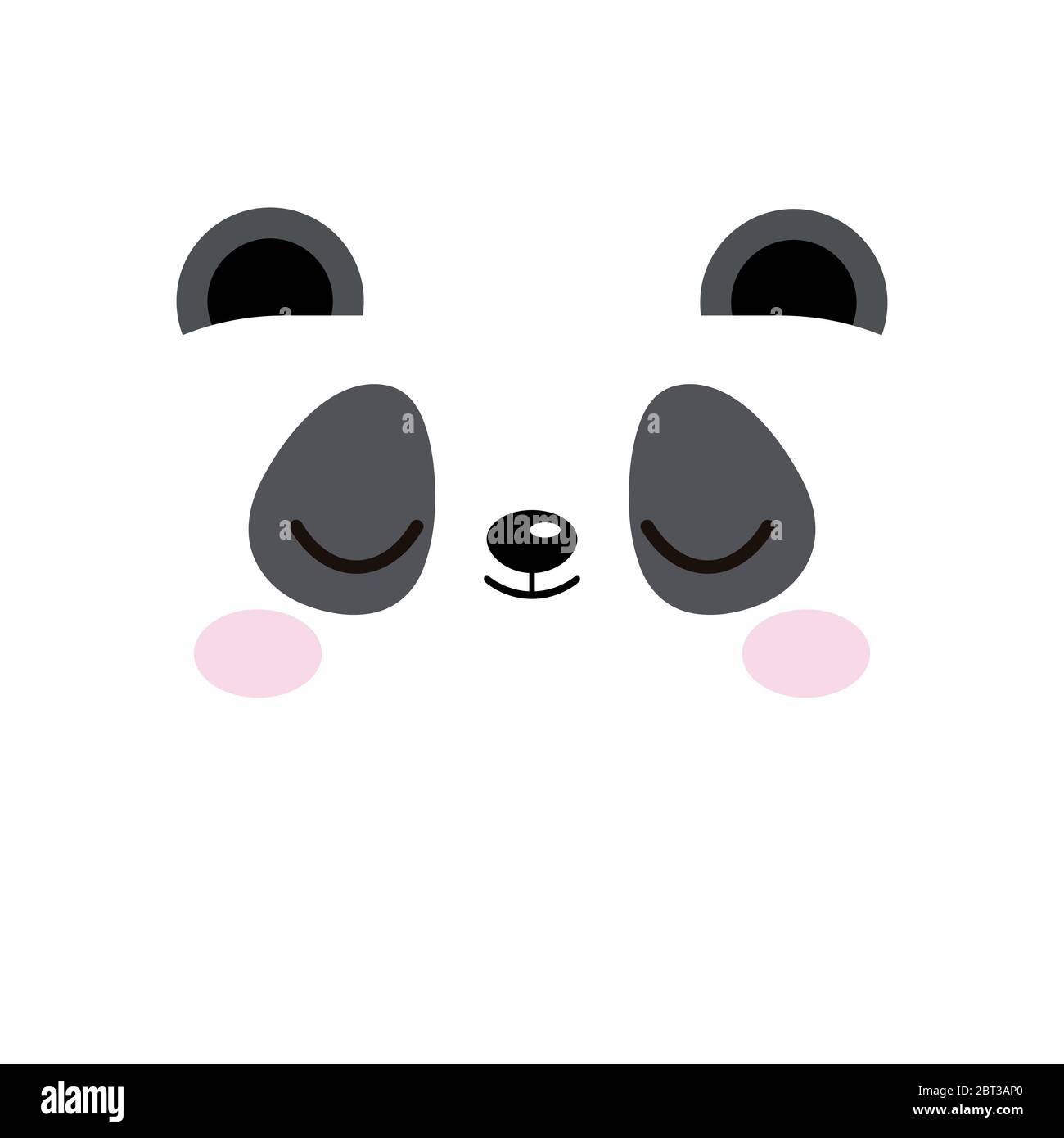 Adorable panda endormi ours emoji visage affiche isolé sur fond blanc. Illustration de Vecteur