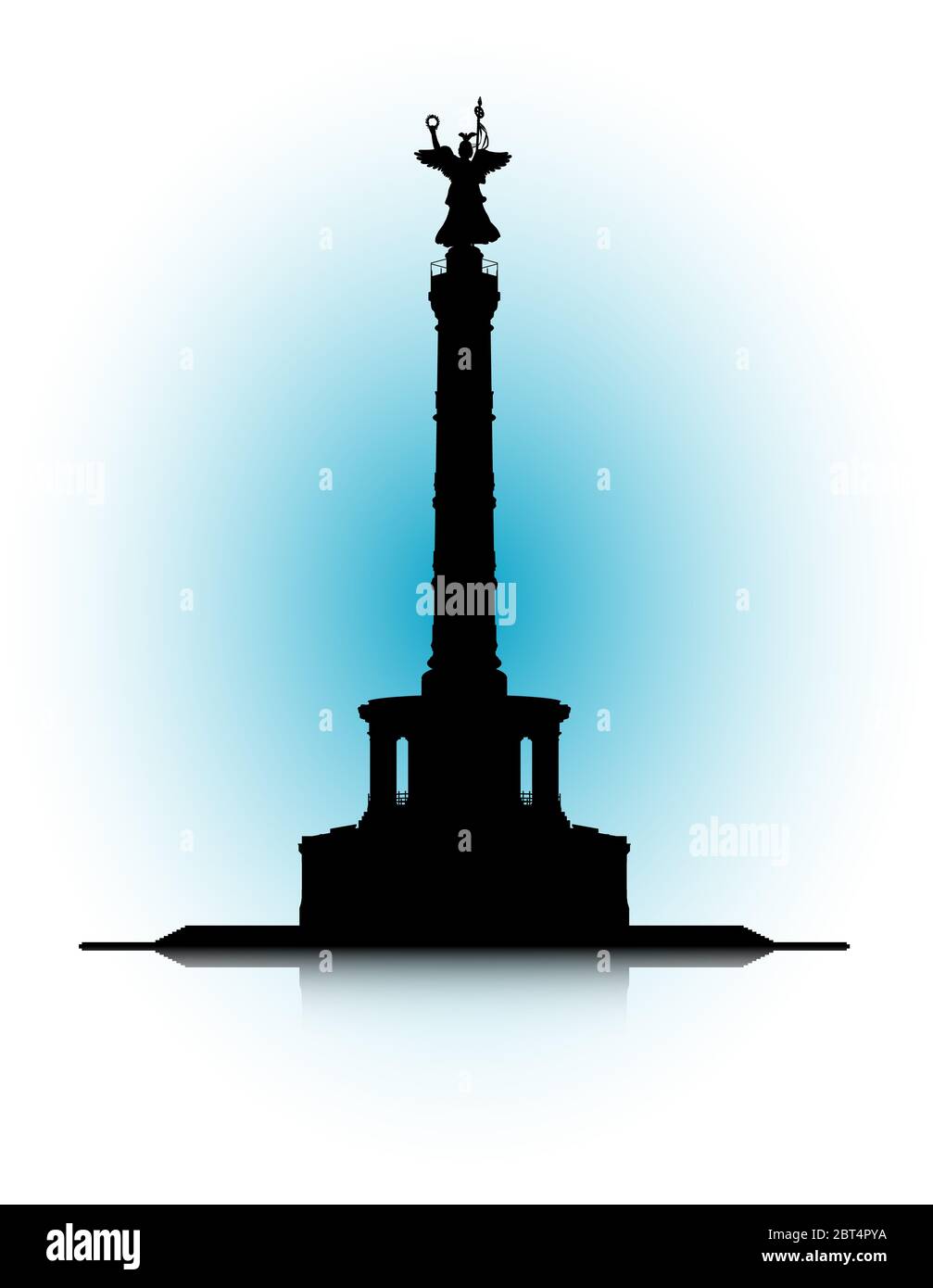Tourisme, visites, Berlin, illustration, silhouette, colonne triomphale, Banque D'Images