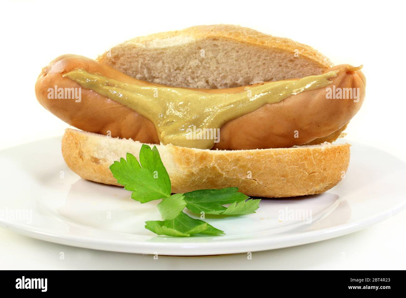 La moutarde, roll, kaiser, persil, saucisses, viande, moutarde, allemand, roll, kaiser, Banque D'Images