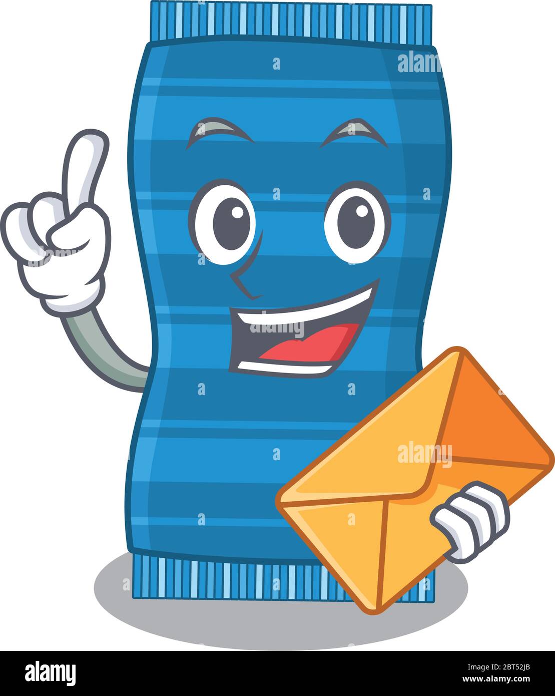 Une photo de gaie serviette de plage dessin animé avec enveloppe marron Illustration de Vecteur