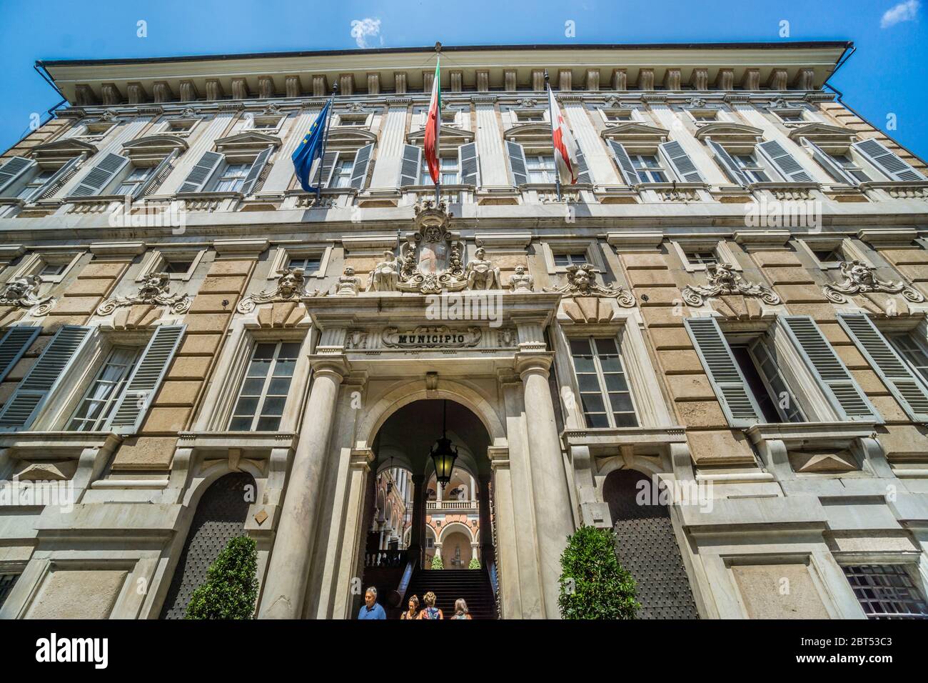 palazzo Doria-Tursi ou Palazzo Niccolò Grimaldi sur la via Giuseppe Garibaldi dans le centre historique de Gênes, Ligurie, Gênes Banque D'Images