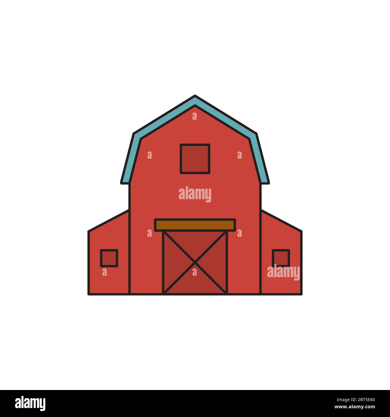 Symbole d'icône de vecteur de ferme isolé sur fond blanc Illustration de Vecteur